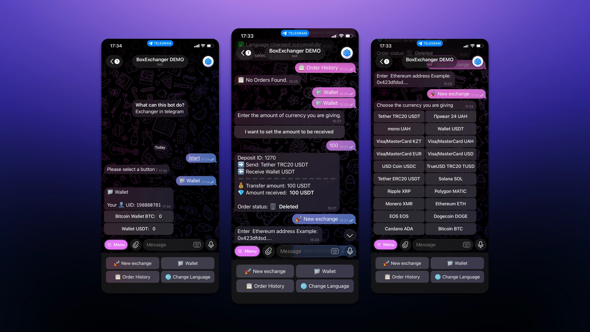 BoxExchanger Telegram bot