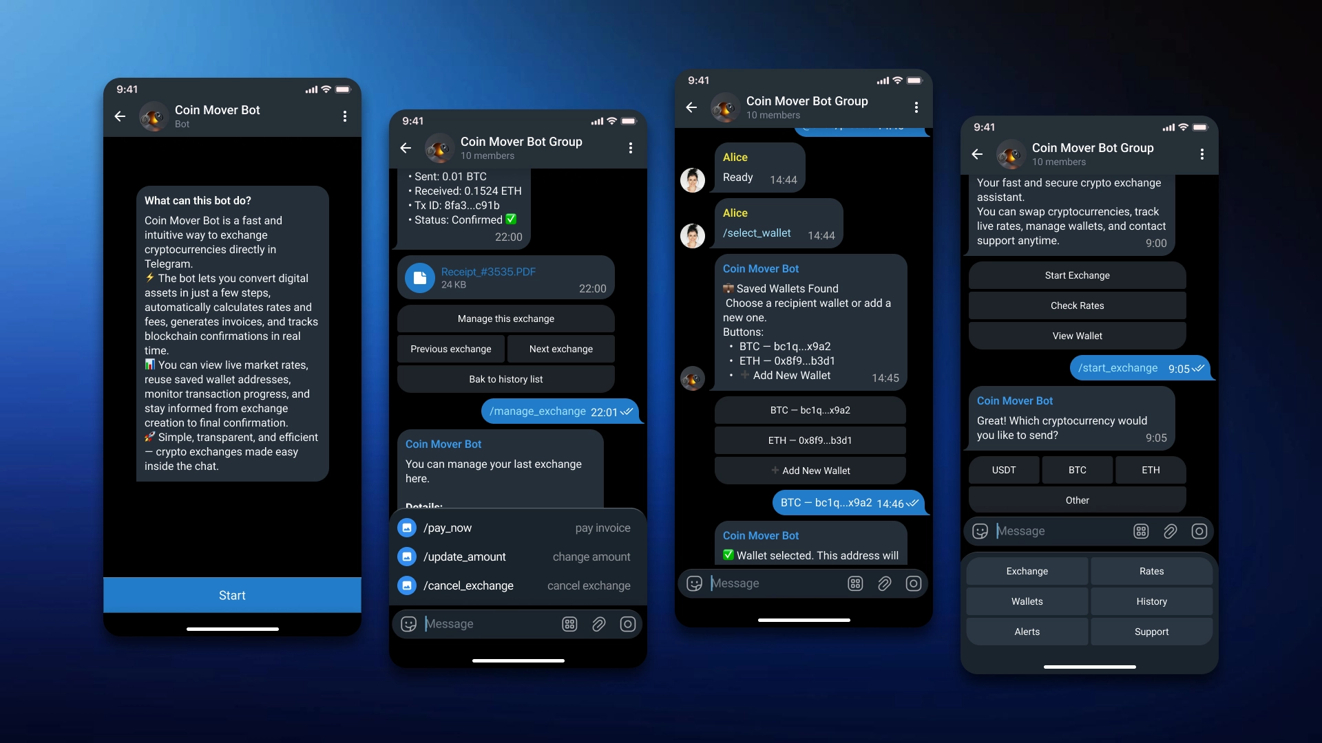 ТГ бот для обміну крипти