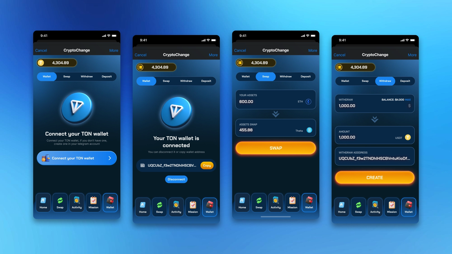 Telegram mini‑exchange для USDT - TON