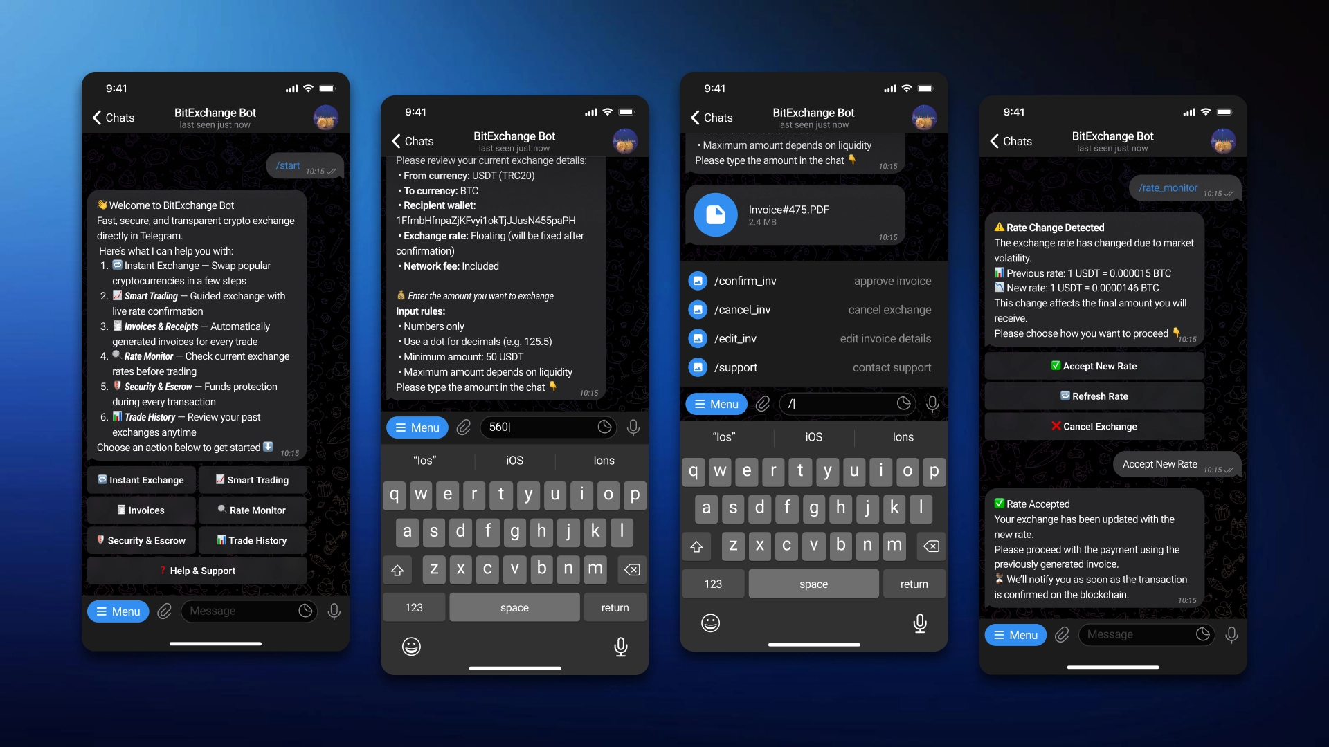 Телеграм бот для обміну криптою