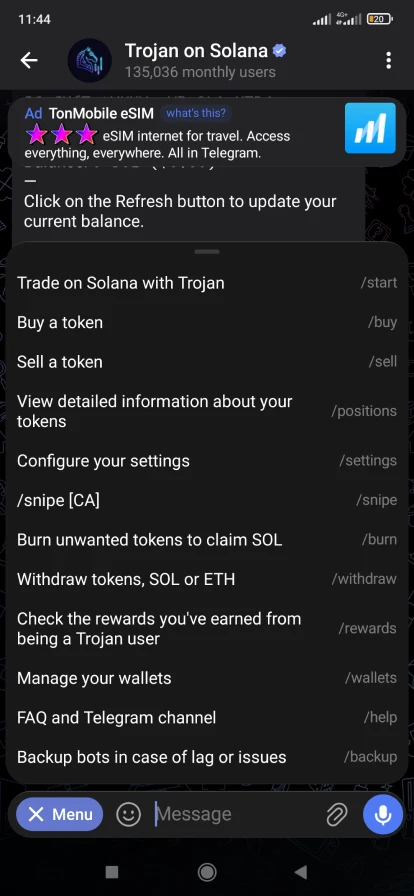 Топ боты Телеграм для криптовалют – Trojan