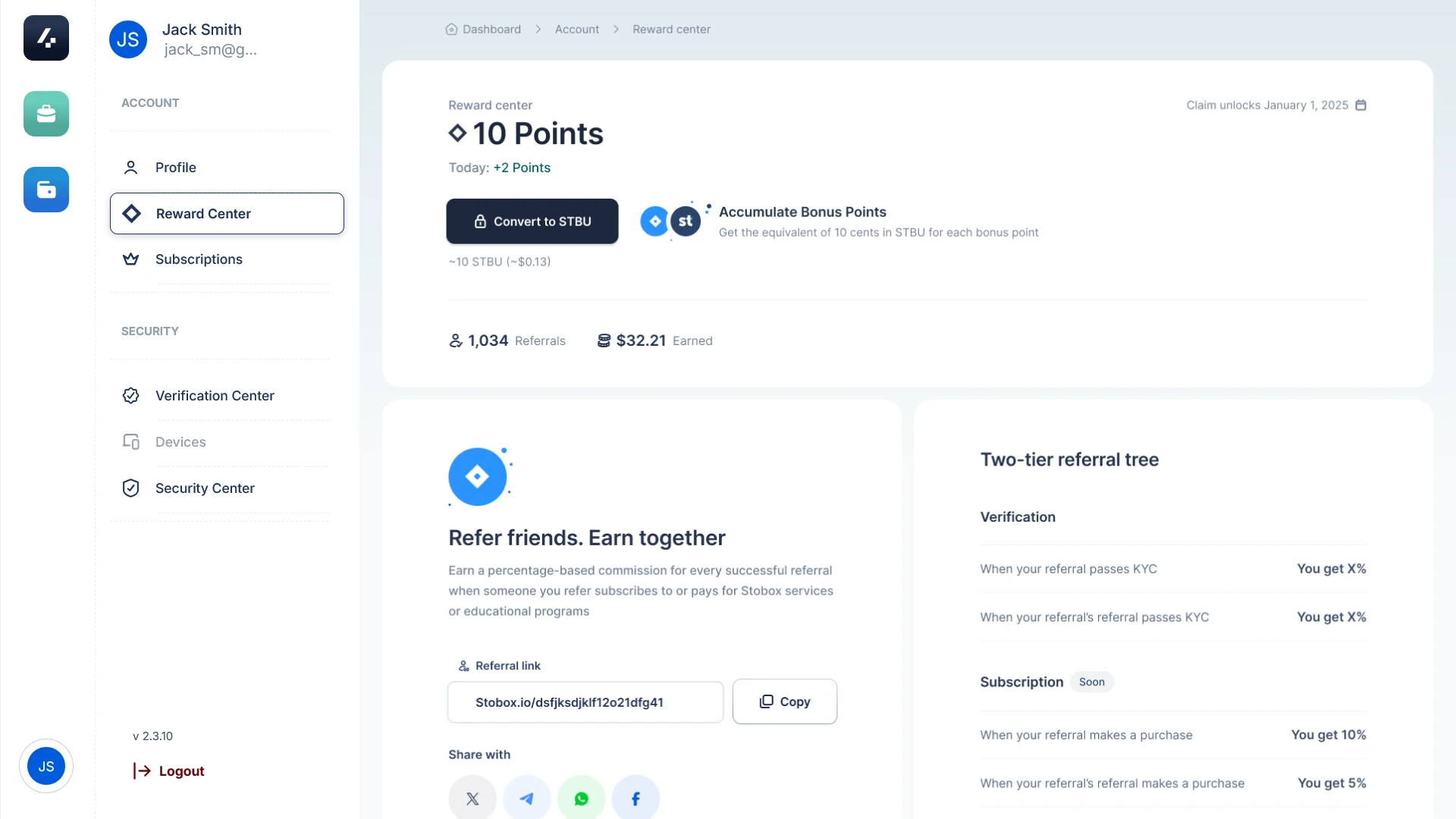 Admin panel of an asset tokenization platform with analytics tools