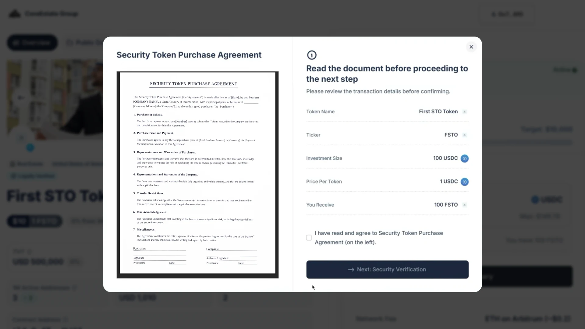 Smart contracts for asset tokenization in a Stobox-based platform