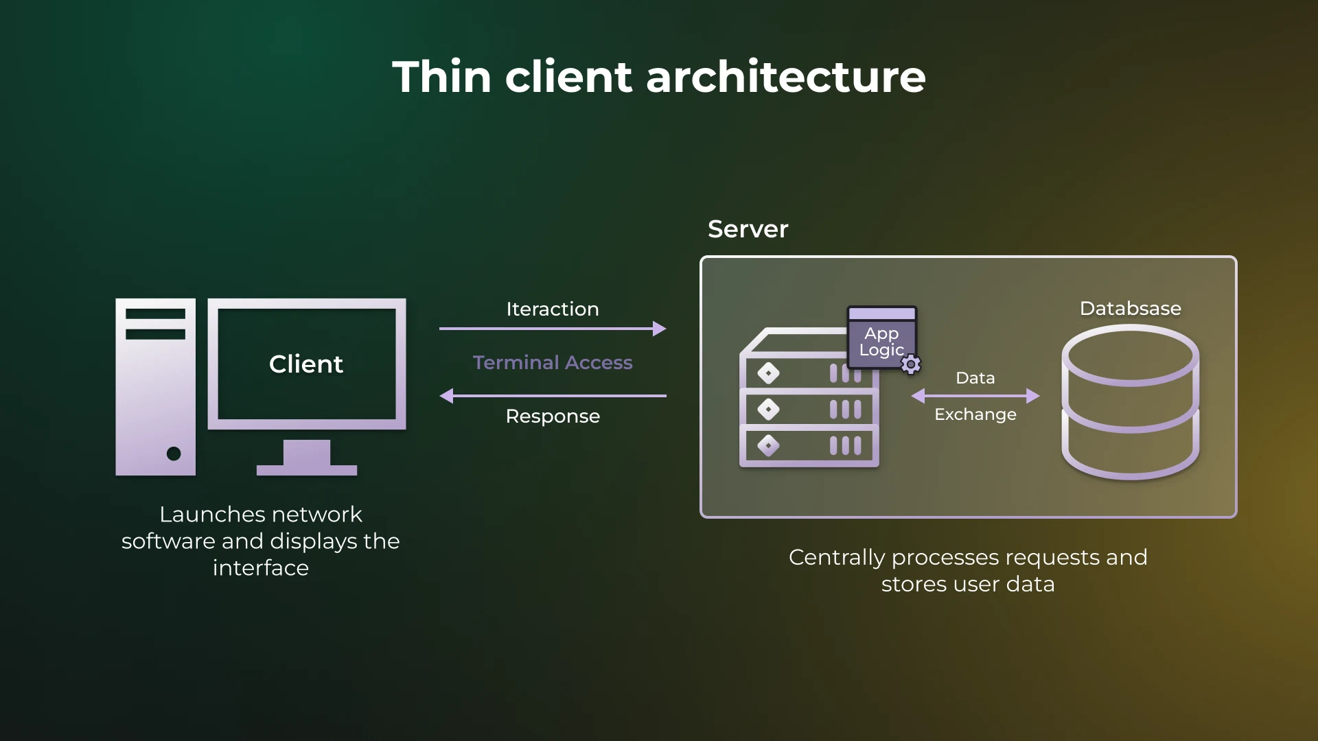 Architectural diagram of thin client technologies