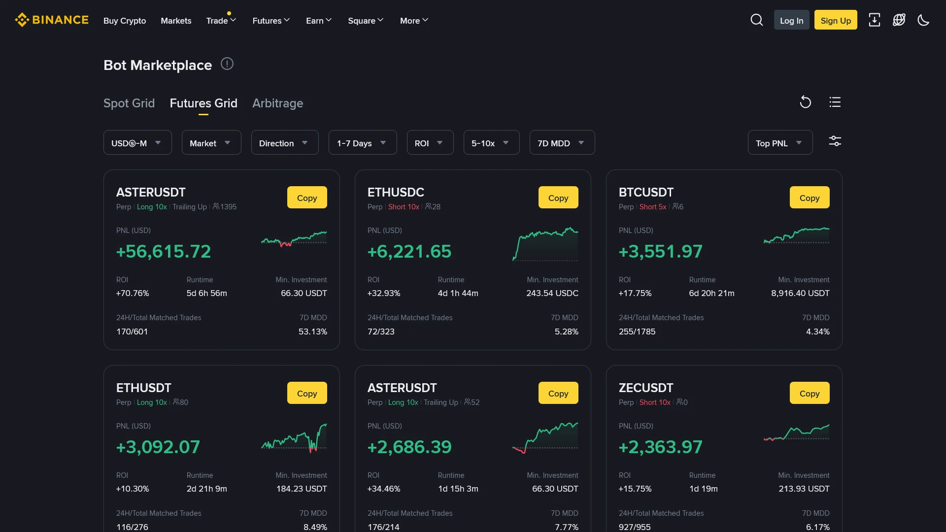 Exchange-based marketplace for automated trading bots